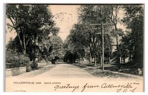 Collinsville CT Maple Avenue 1906 Postcard Raphael Tuck & Sons Antique